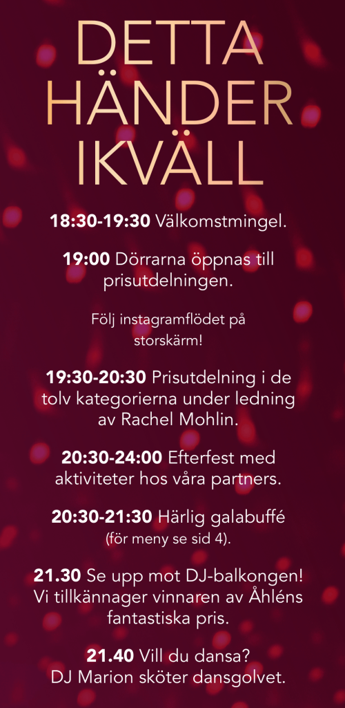 Daisy Beayty Awards – Kvällens program