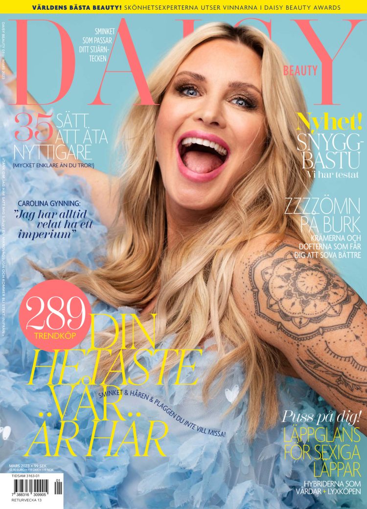 Omslag Daisy Beauty nr 1/2023 med Carolina Gynning